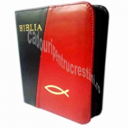 Biblia negru/ rosu, pestisor, 13x19 cm